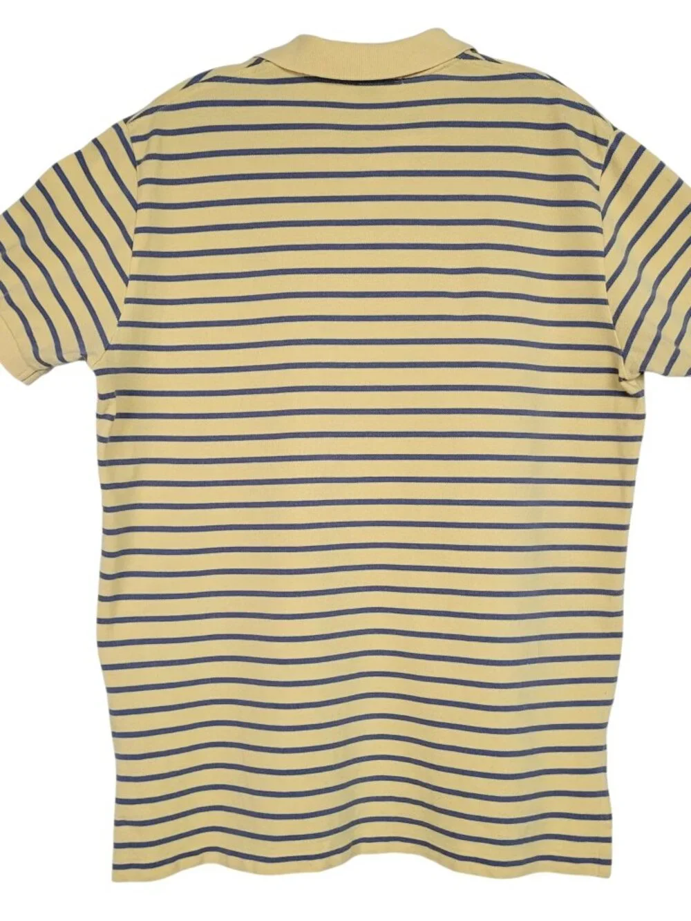 Polo Ralph Lauren Polo Shirt Men's M Yellow Blue Stripe Cotton Pony Logo Preppy